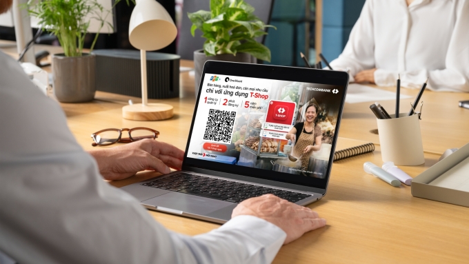 Ứng dụng T-Shop hỗ trợ hộ kinh doanh quản lý bán hàng, kê khai thuế... Ảnh: Techcombank