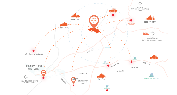 Vị trí của khu công nghiệp. Ảnh: DPV Đắk Lắk
