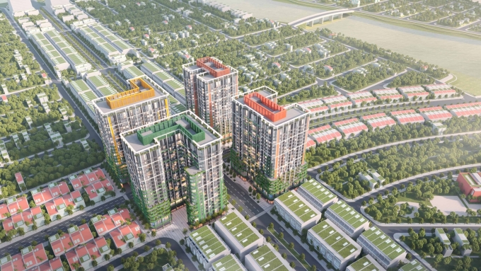 Toàn cảnh tổ hợp căn hộ FourS Tower tại Nam Đà Nẵng. Ảnh: Sun Property