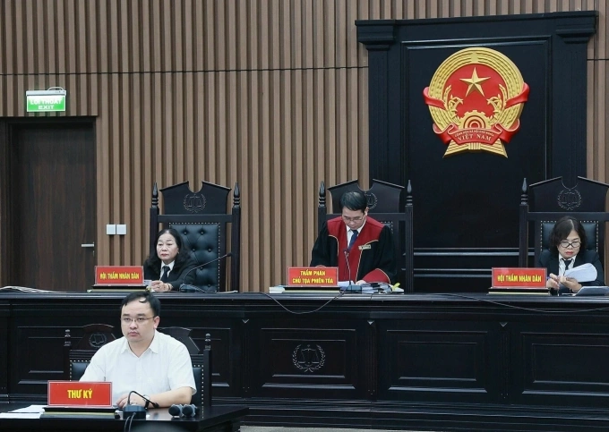 HĐXX Tòa án nhân dân Hà Nội trong một phiên làm việc. Ảnh: Danh Lam