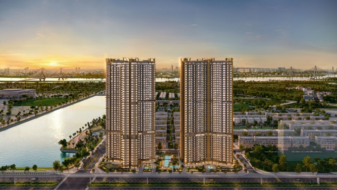 Tòa Peak II nằm kề hồ trung tâm 32 ha của Global Gate. Ảnh: Masterise Homes