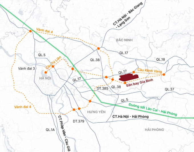 Hạ tầng giao thông kết nối với dự án sân bay Gia Bình. Ảnh: Tâm Thảo, Đoàn Loan