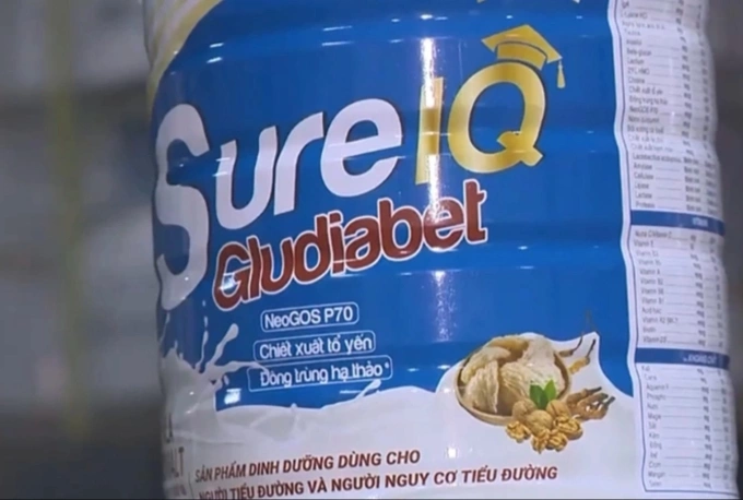 Một loại sữa giả bị phát hiện trong đường dây. Ảnh: VTV