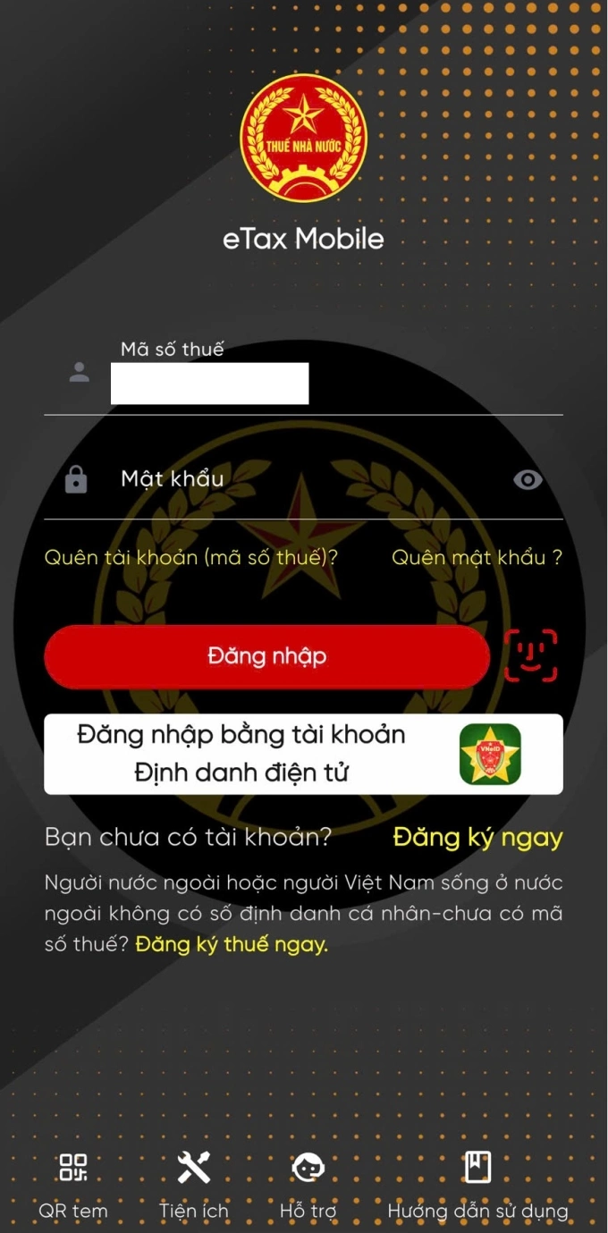 Hướng dẫn cá nhân, hộ kinh doanh thông báo tài khoản ngân hàng qua eTax Mobile