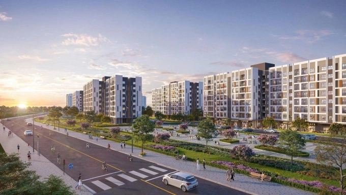 Phối cảnh dự án nhà ở xã hội Khu đô thị mới Hậu Nghĩa – Đức Hòa. Ảnh: MIK Group