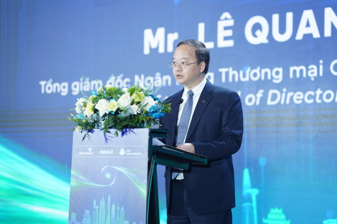Ông Lê Quang Vinh, Tổng giám đốc Vietcombank phát biểu tại sự kiện. Ảnh: Như Trang