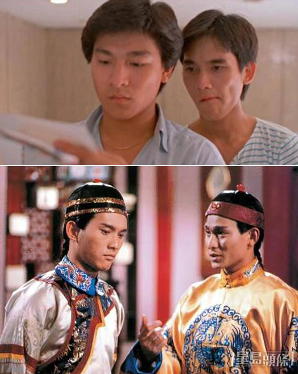 Diễn viên Phan Hoành Bân (bên phải, ảnh trên và bên trái, ảnh dưới) nhiều lần đóng chung Lưu Đức Hoa. Ảnh: St Headline