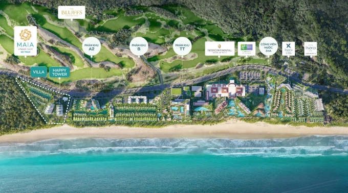 Ảnh tổng thể Hồ Tràm khi hạ tầng giao thông mở lối tăng trưởng. Ảnh: Maia Resort Ho Tram