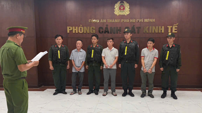 Thái Chánh Kiên và 2 đồng phạm bị bắt. Ảnh: Công an TP HCM