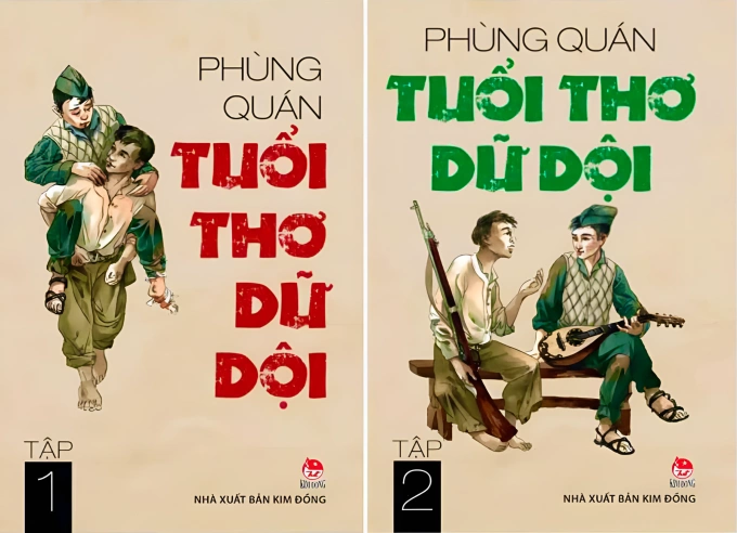 Hai tập của tác phẩm Tuổi thơ dữ dội, do Nhà xuất bản Kim Đồng phát hành. Ảnh: Fahasa