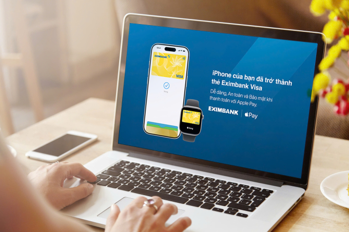Thẻ Eximbank Visa được tích hợp vào Apple Pay. Ảnh: Eximbank