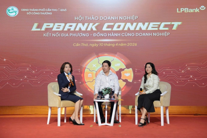 Tọa đàm giữa đại diện LPBank, Sở Công Thương, Bưu điện thành phố Cần Thơ và các doanh nghiệp. Ảnh: LPBank