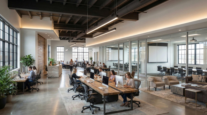 Phối cảnh không gian làm việc tại Bcons Center City. Ảnh: Bcons